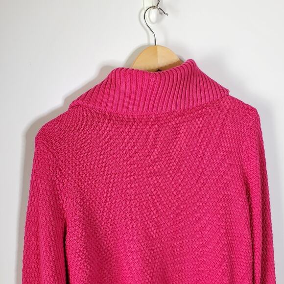 Talbots hot Pink Shawl Neck Cardigan sweater Size Medium - Picture 4 of 14